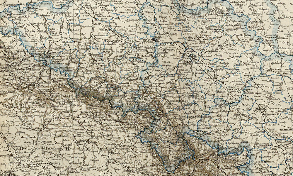 Freystadt Niederschlesien Naumburg Neusalz Oder Bober Landkarte Reprint,