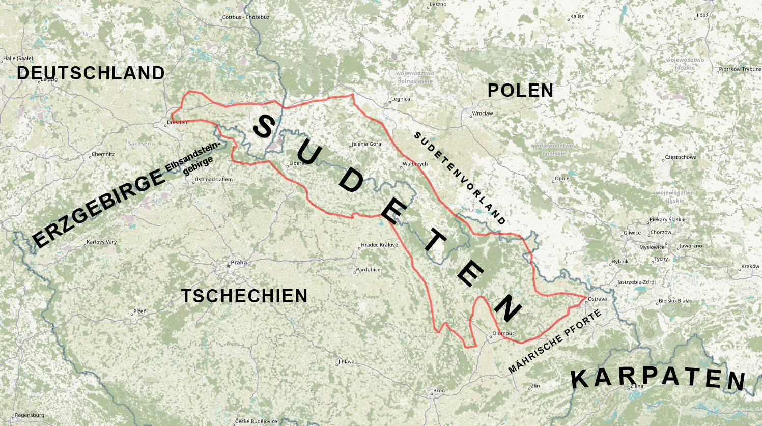 Sudetenland Karte