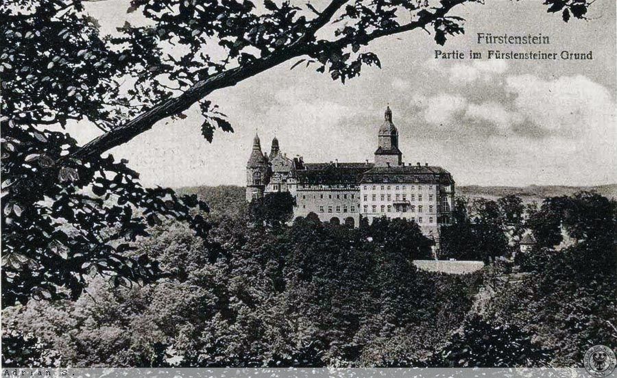 Schloss Fürstenstein nach dem Wiederaufbau, 1920er Jahre – Quelle: polska-org.pl